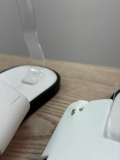 Hermès White Oran Leather Slider EU44/UK10