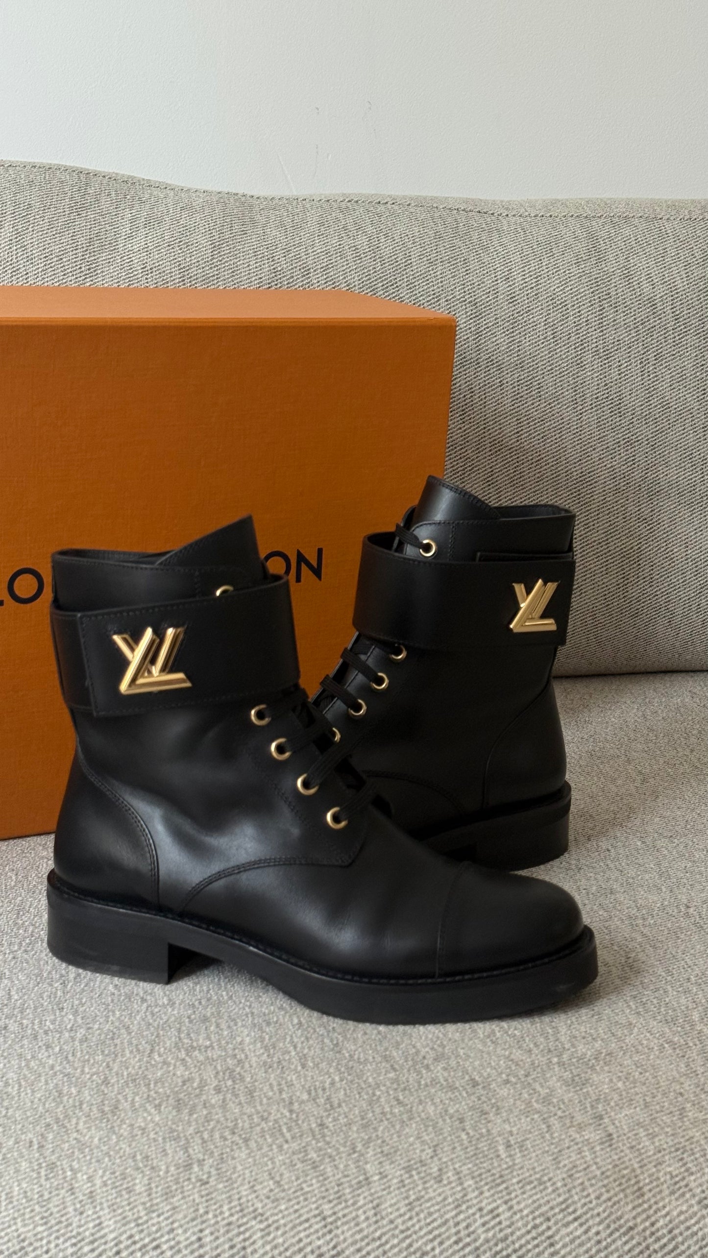 Louis Vuitton Black Wonderland Flat Ranger Boot-UK5