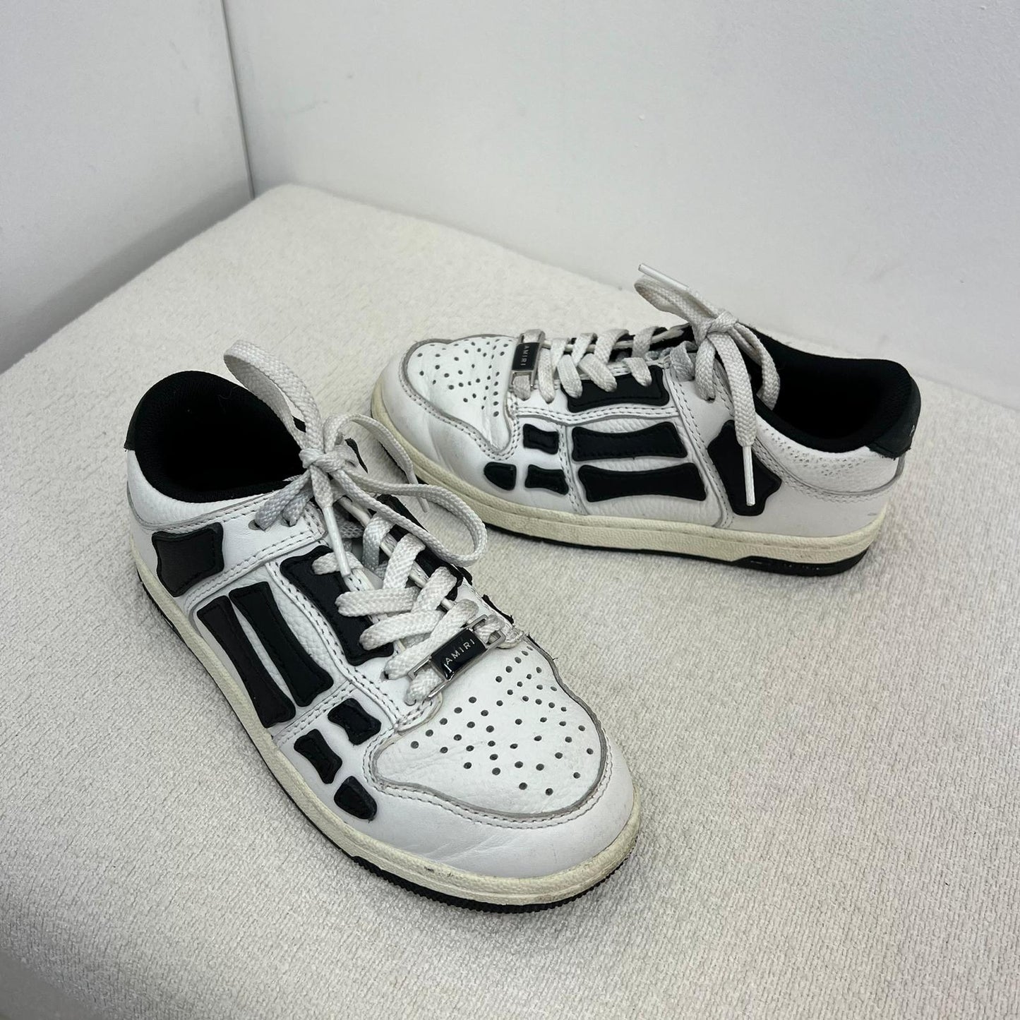 Kids Amiri White & Black Bone Trainers - EU 29