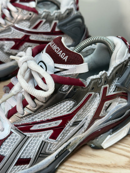 Balenciaga Silver Burgundy Runner Trainers - 42/uk8