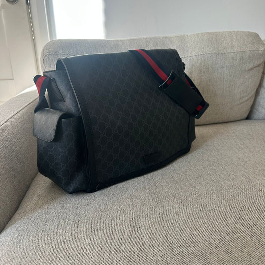 Gucci Navy Red GG Supreme Baby Changing Bag