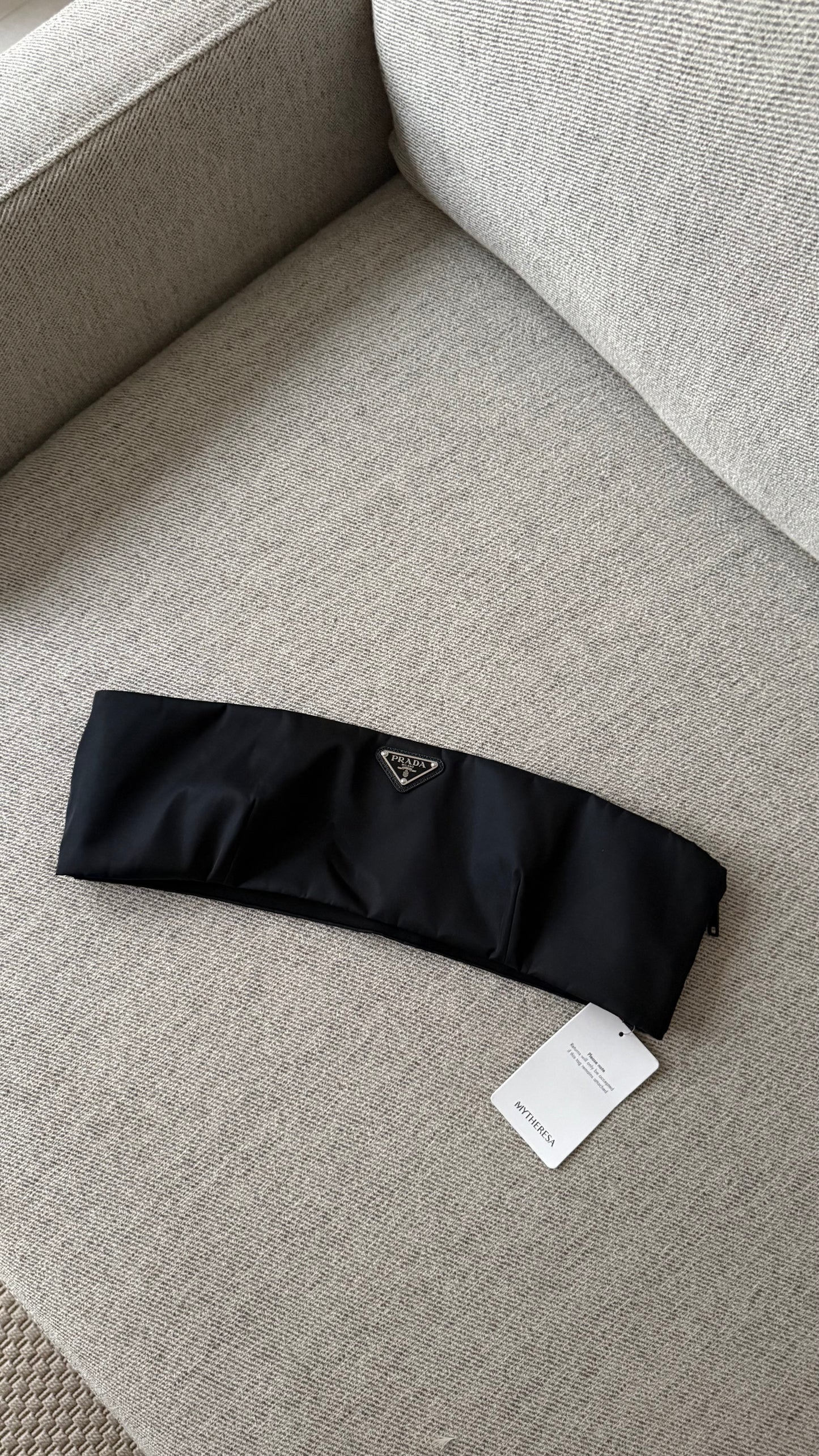 Prada Black Re-Nylon Bandeau Logo Top - New In Tags EU 44