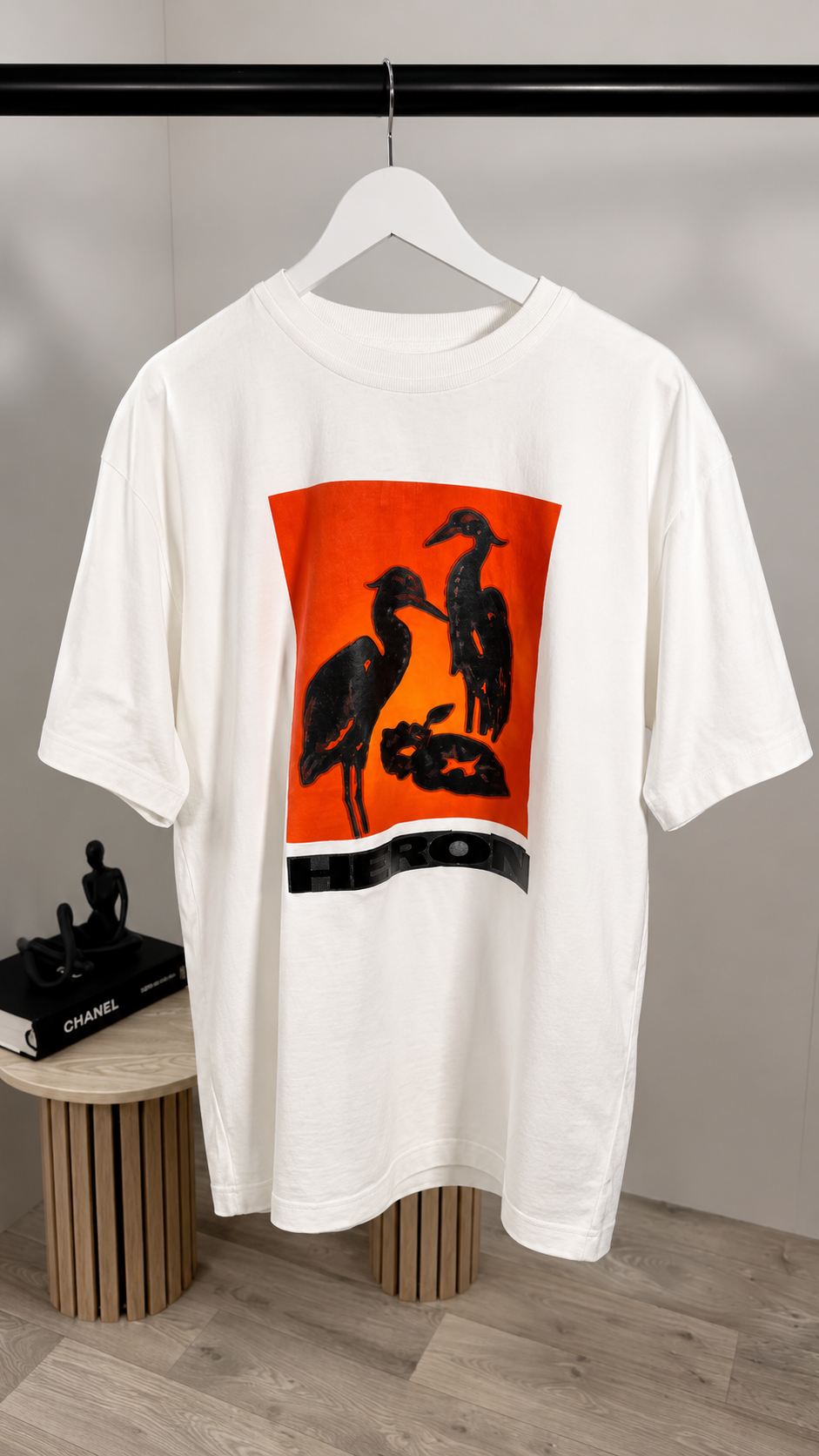 Heron Preston White Orange Heron Logo T-Shirt – Medium
