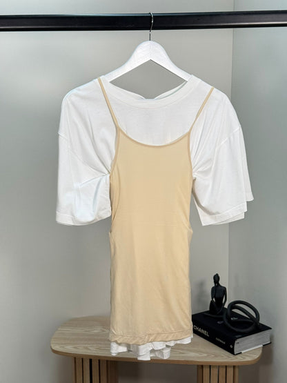 Maison Margiela Beige Camisole Top Layered Over A White T-shirt - New In Tags Small