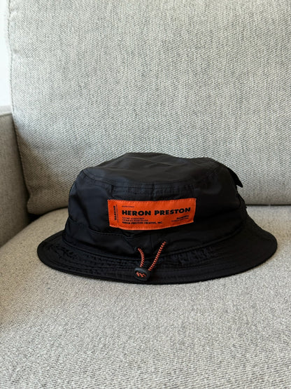 Heron Preston Black Orange Bucket Hat - One Size