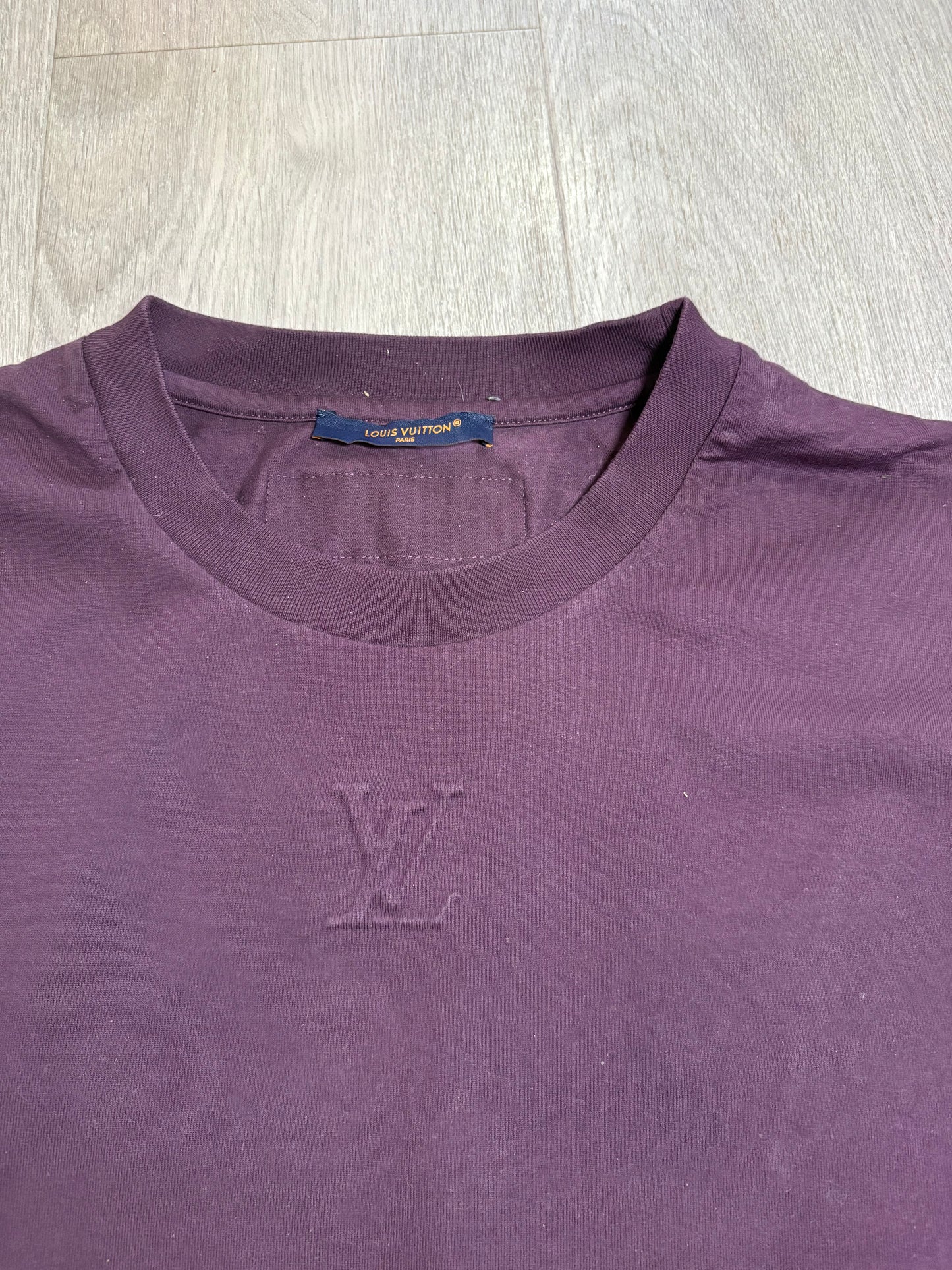 Louis Vuitton Burgundy Embossed LV T-Shirt -XXL