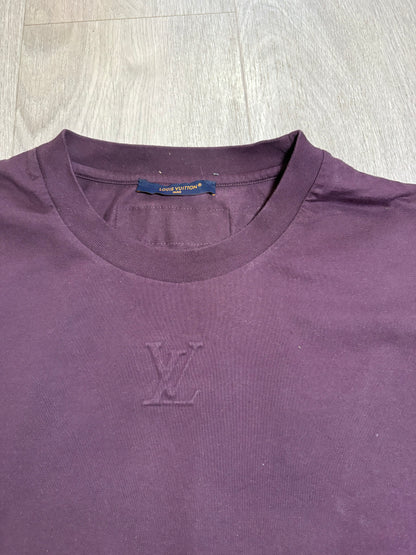 Louis Vuitton Burgundy Embossed LV T-Shirt -XXL