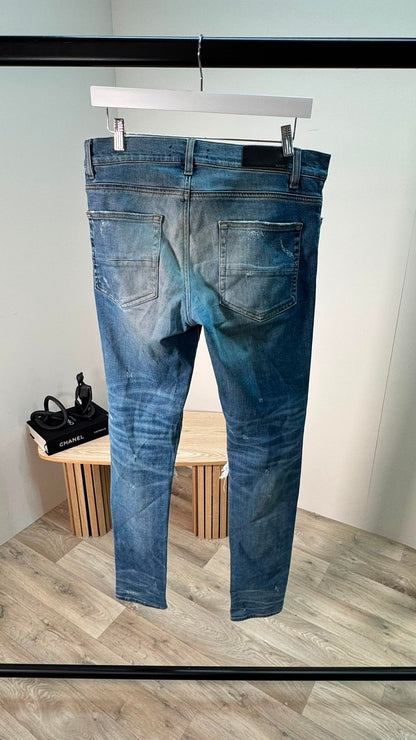 Amiri Blue Distressed Skinny Jeans – 32