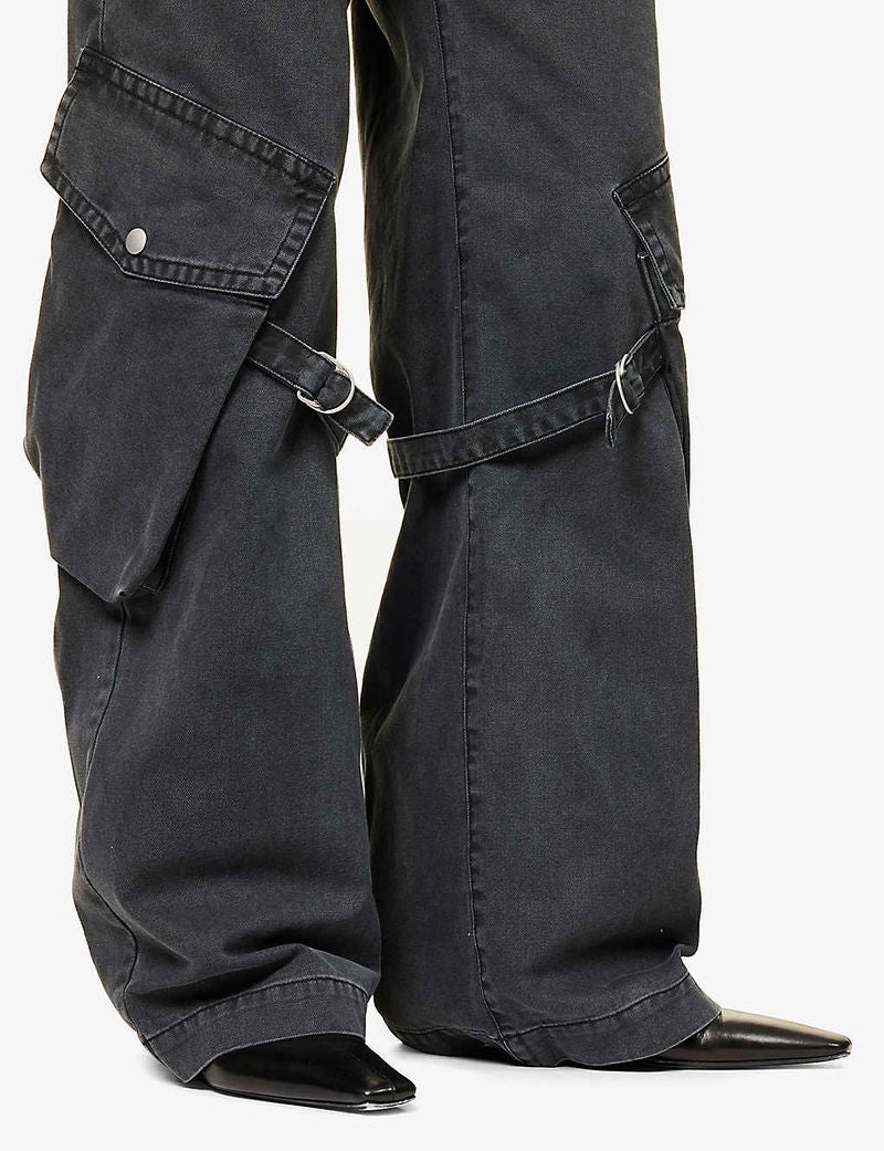 Acne Studios Black Denim Flared Combat Style Jeans - 36 (8-10)