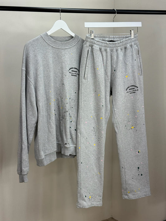Represent Grey Paint splash tracksuit Set - M/L