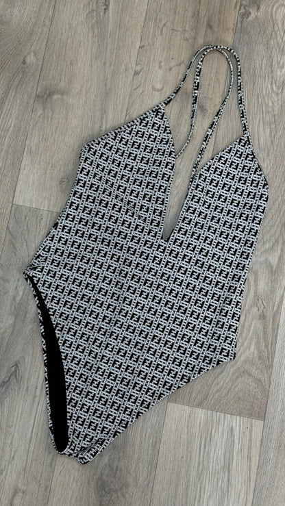 Fendi Black And White FF Swimsuit - M/10/42