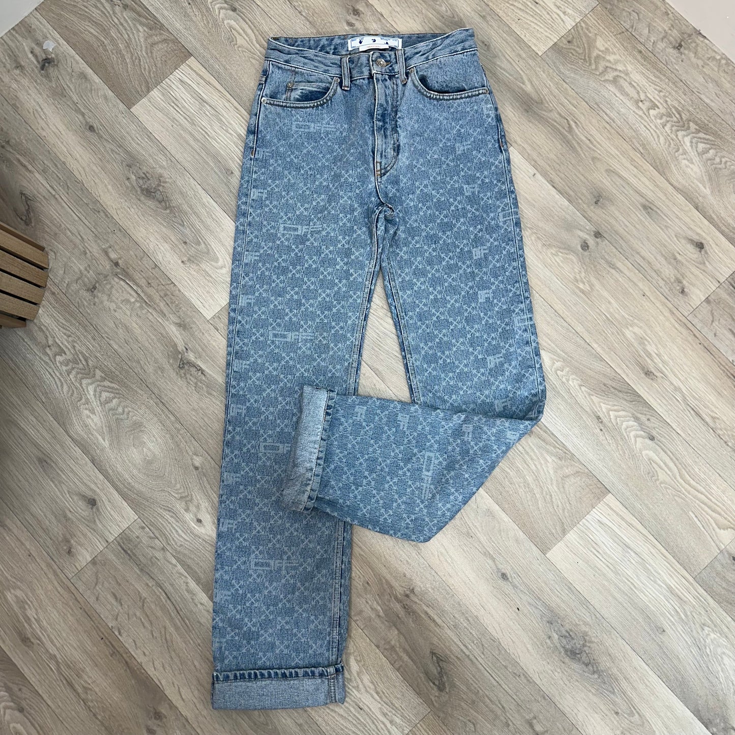 Off-White Denim Monogram Straight Jeans – W27