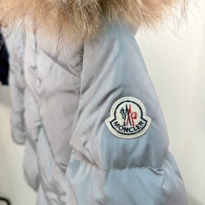 Kids Moncler Grey Padded Fur Trim - Age 8