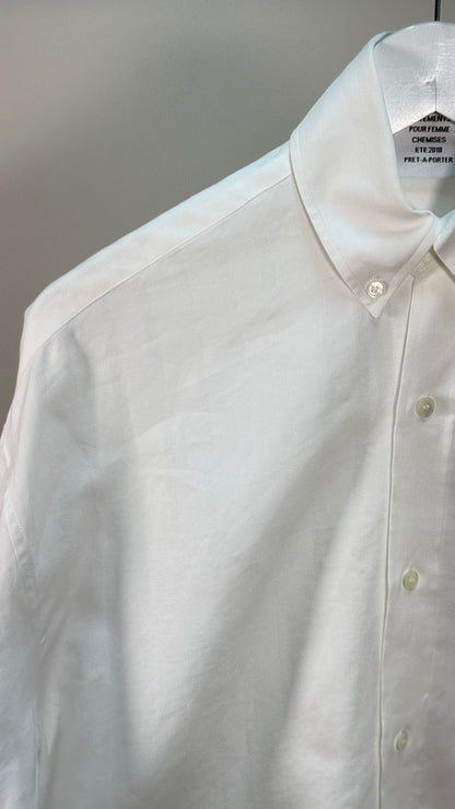 Vetements White Logo Collared Shirt - Small