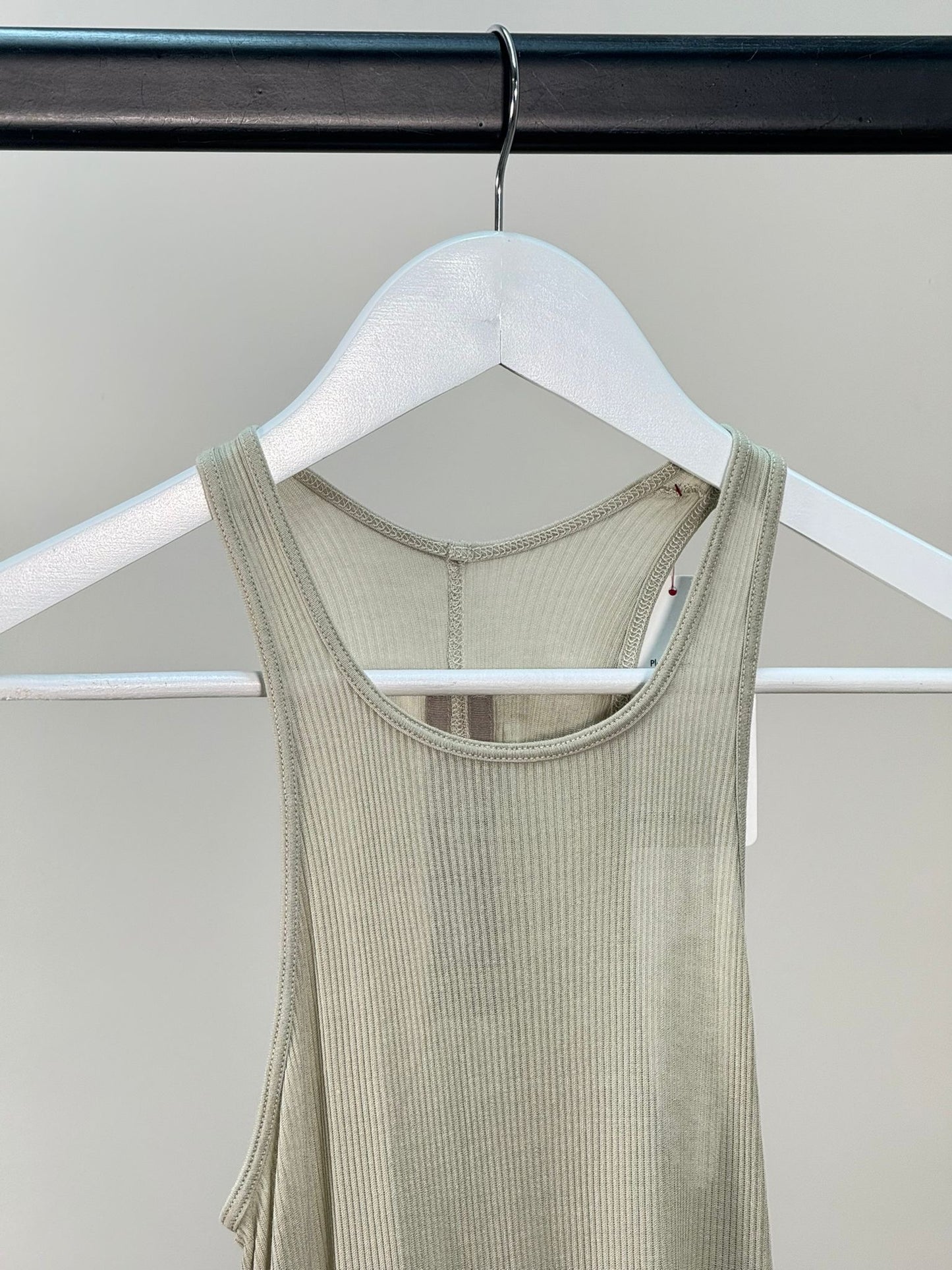 Rick Owens Sage Ribbed cotton tank top - New In Tags IT 40-M