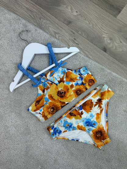 Kids Zimmermann Blue Yellow Flower Bikini -Age 8
