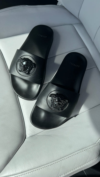 Versace Black Medusa Pool Slides - UK 6