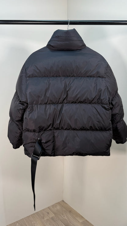 Prada Black Re-Nylon Belt Bag Padded Coat - 40/M