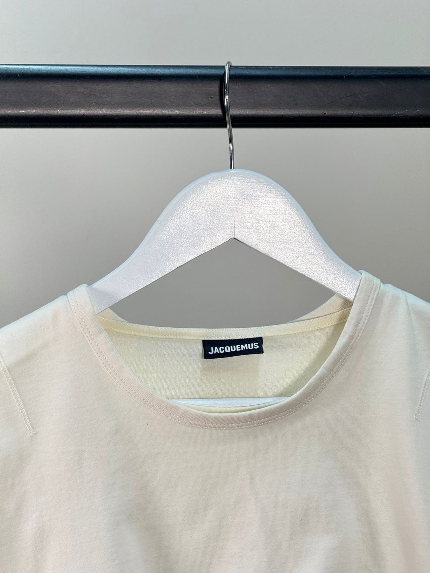 Jacquemus Cream & White Cropped Long Sleeve Layered Top - Medium