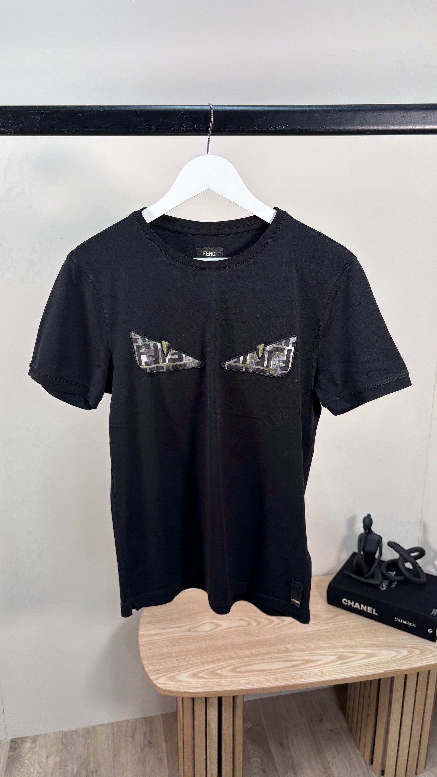 Fendi Black FF Bug Eye T-Shirt – UK Small
