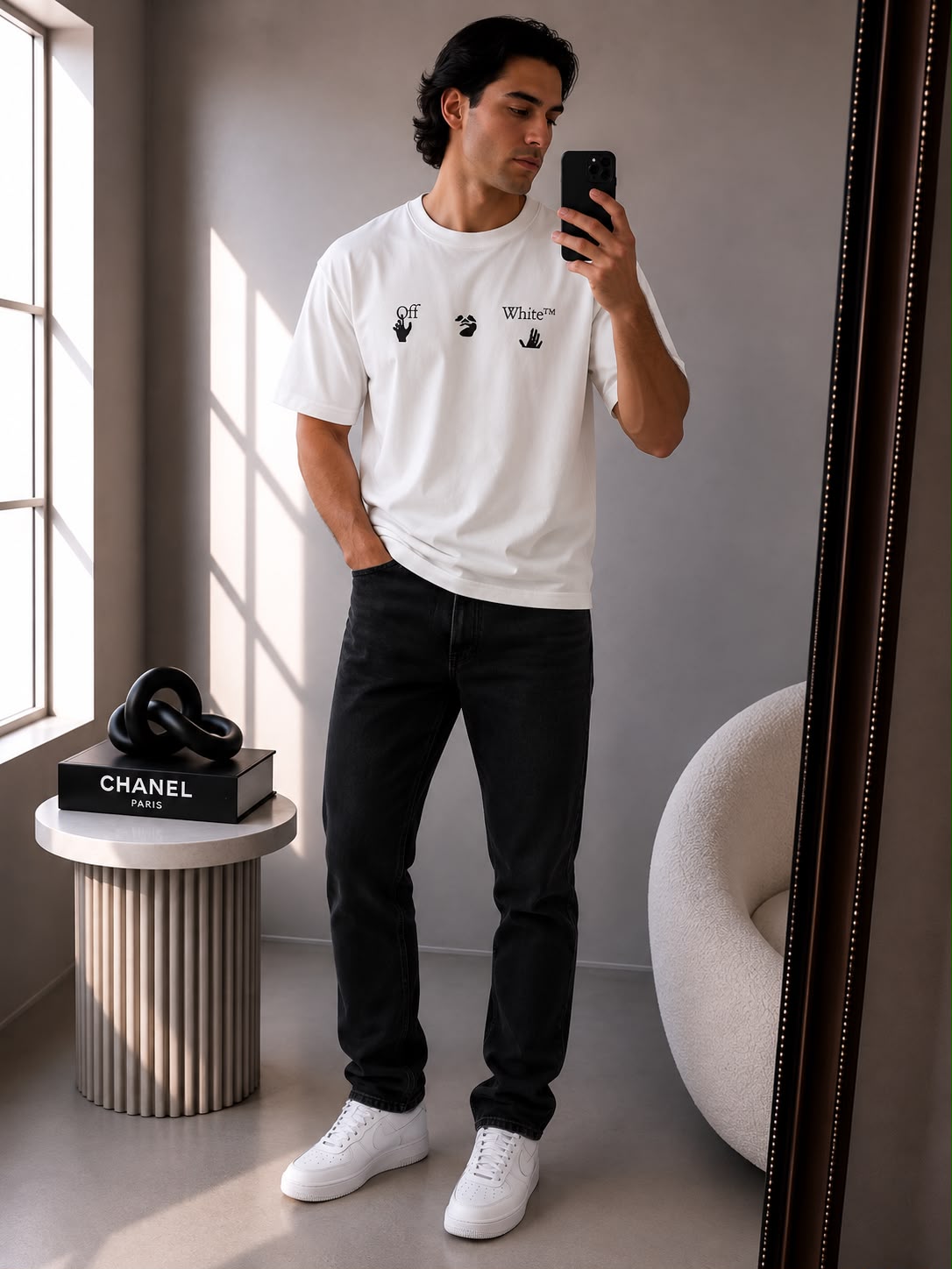 Off-White White Hands Marker Small Logo T-Shirt – Medium
