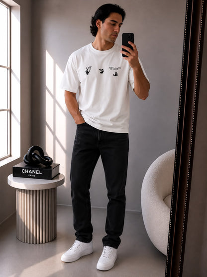 Off-White White Hands Marker Small Logo T-Shirt – Medium
