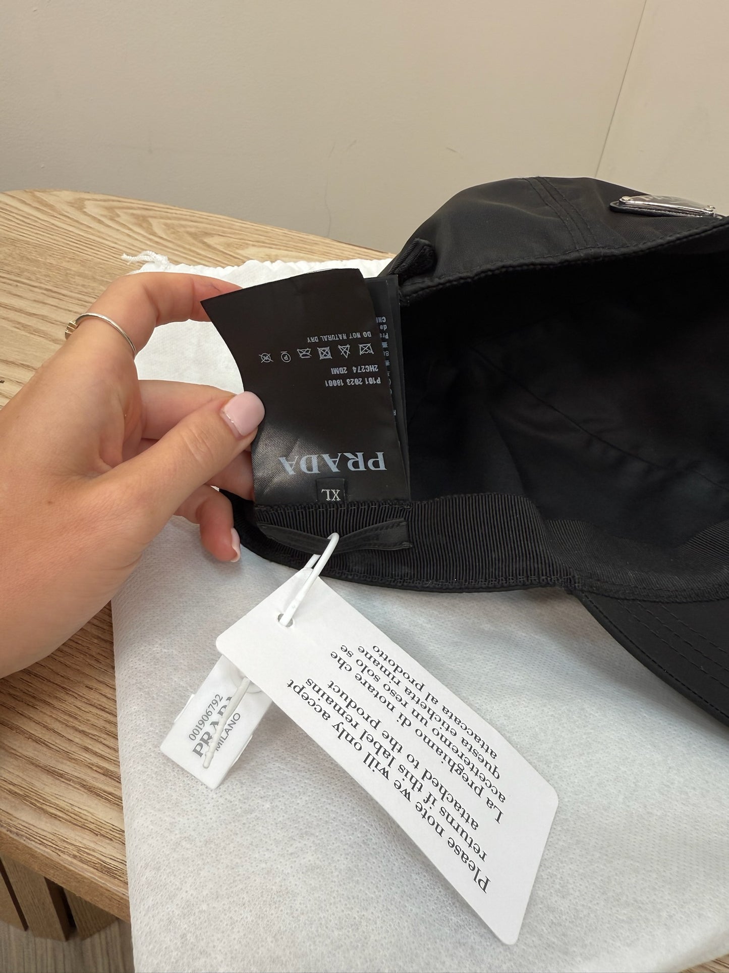 Prada Black Re Nylon Cap- Brand New In Tags