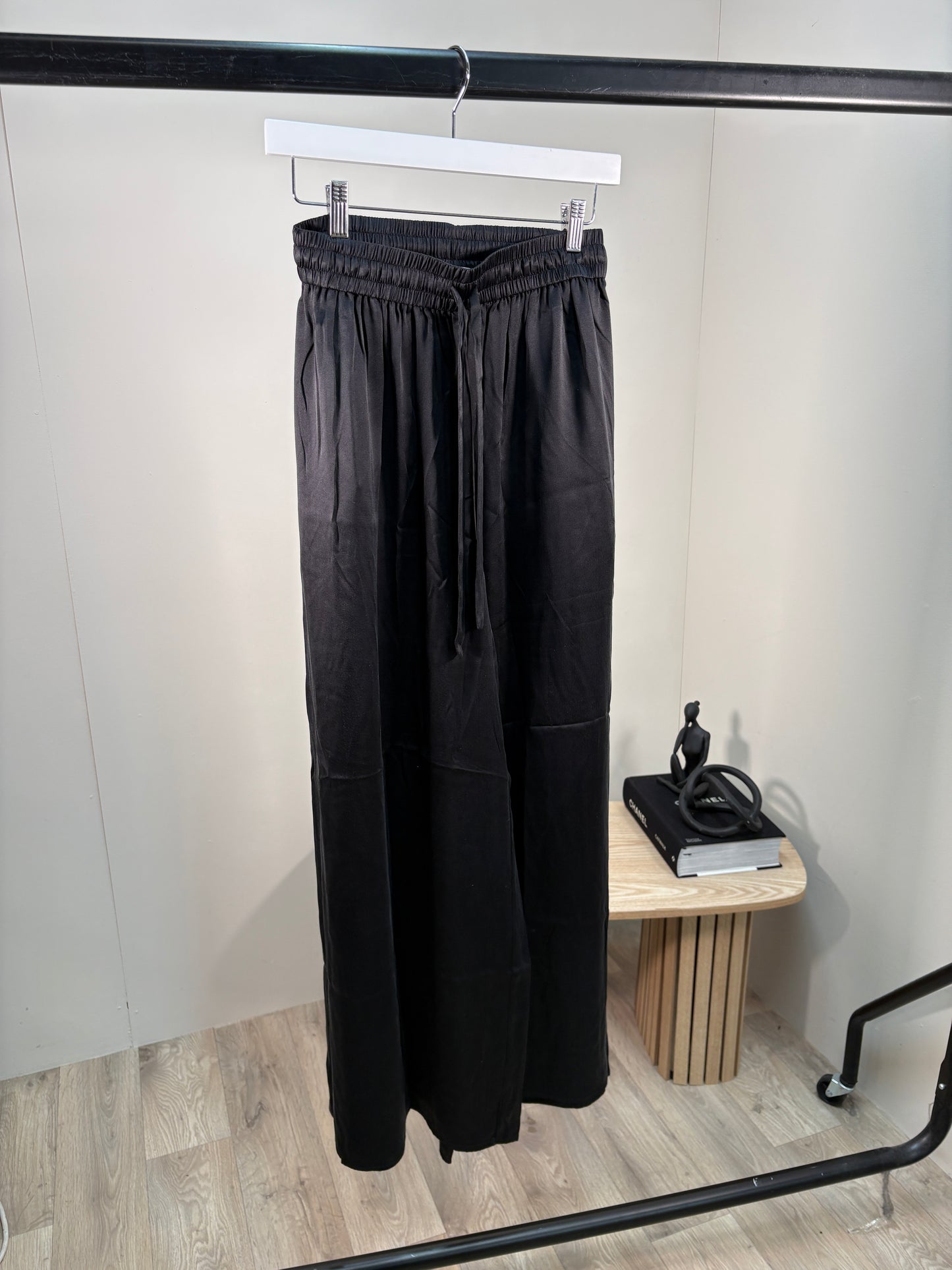 Zimmerman Black Silk Drawstring Wideleg Trousers - 0/small