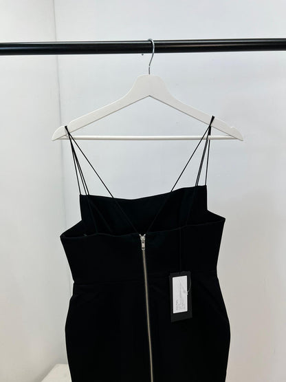 Alex Perry Black Strap Zip Up Dress , Brand New - UK 12