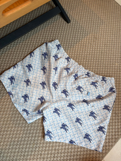 Burberry Blue Monogram Equestrian Knight Swim Shorts – XL