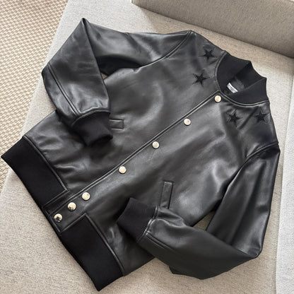 Givenchy Black Leather Jacket – UK46