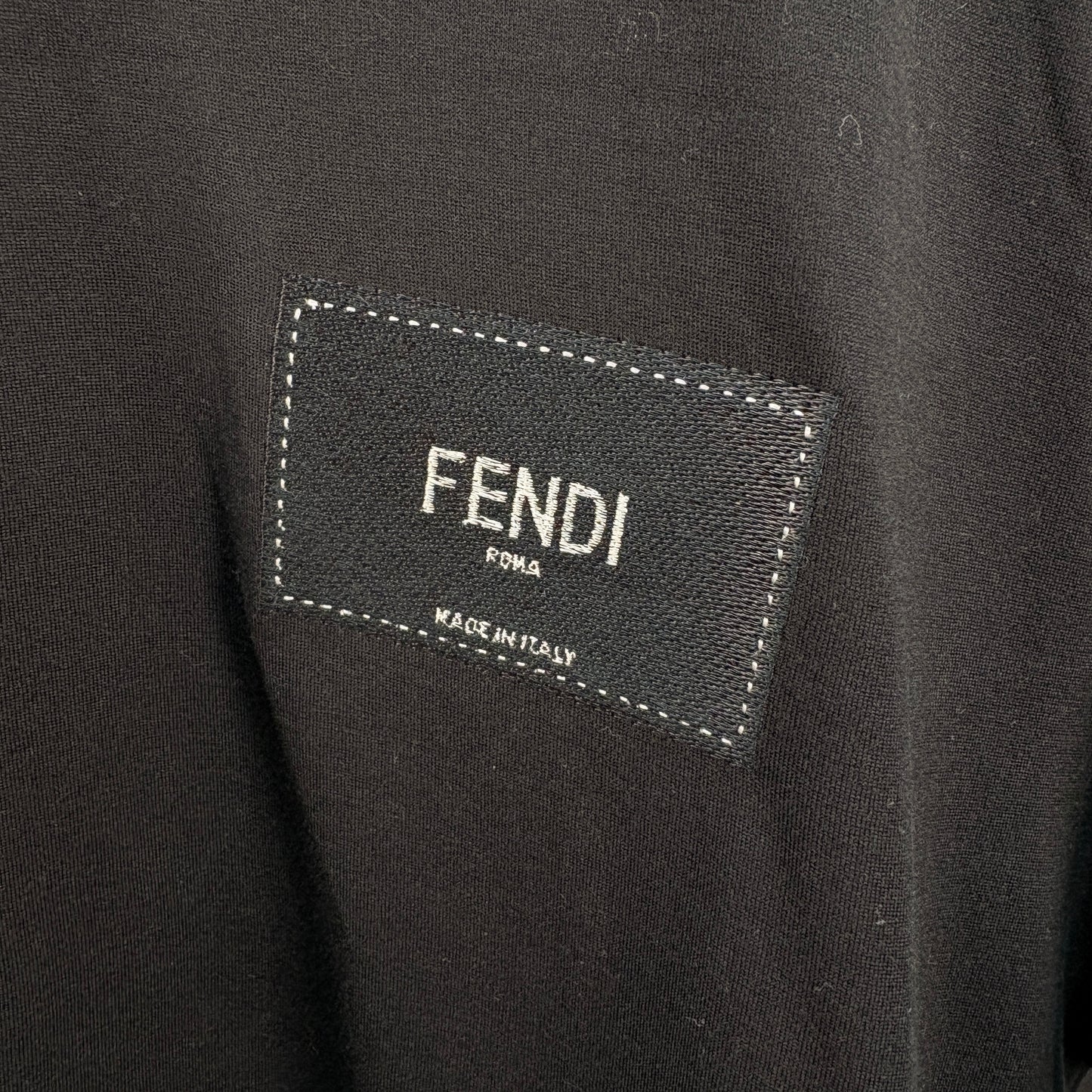 Fendi Black Stitch Logo T-Shirt – UK Small