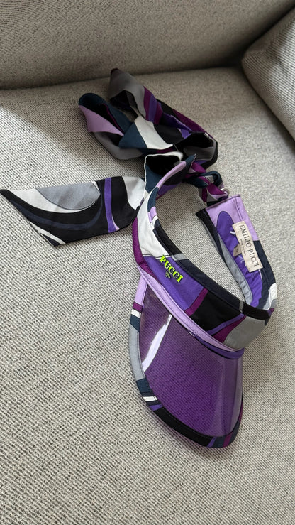Pucci Printed silk-twill and PVC visor in purple
