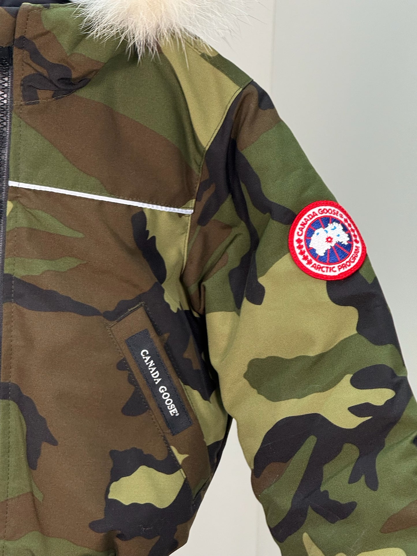 Canada Goose Kids Camo Grizzly Bomber Fur Coat - Brand New In Tags Age 1-2