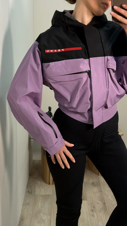 Prada Purple Linea Rossa Cropped Jacket - Medium