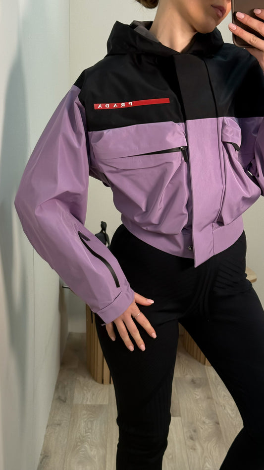 Prada Purple Linea Rossa Cropped Jacket - Medium