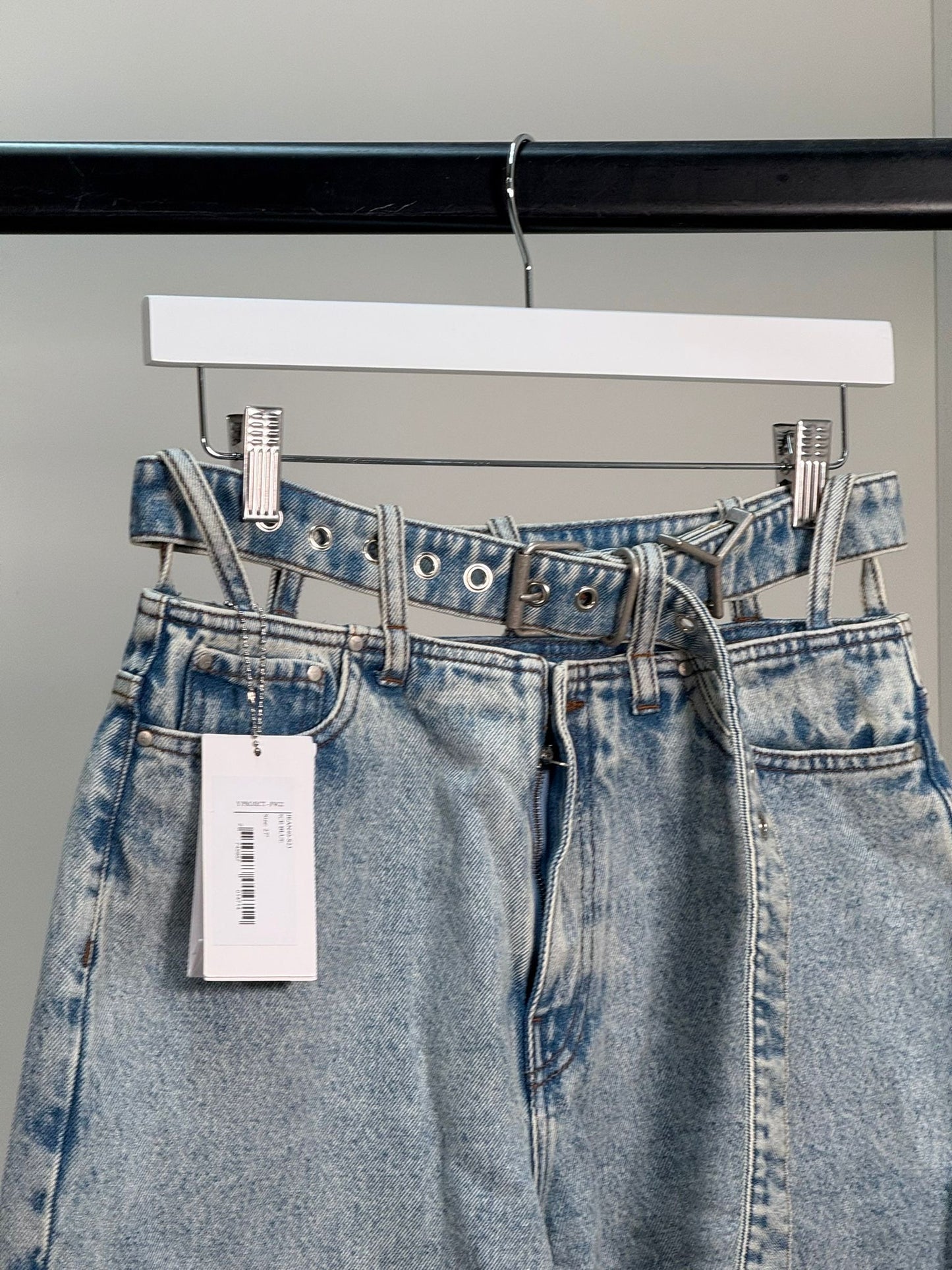 Y/Project Ice Blue Buckle Straight Leg Jeans - Brand New In Tags 27"