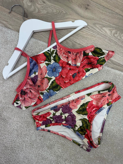 Kids Zimmermann Red Blue Floral Bikini Age 8