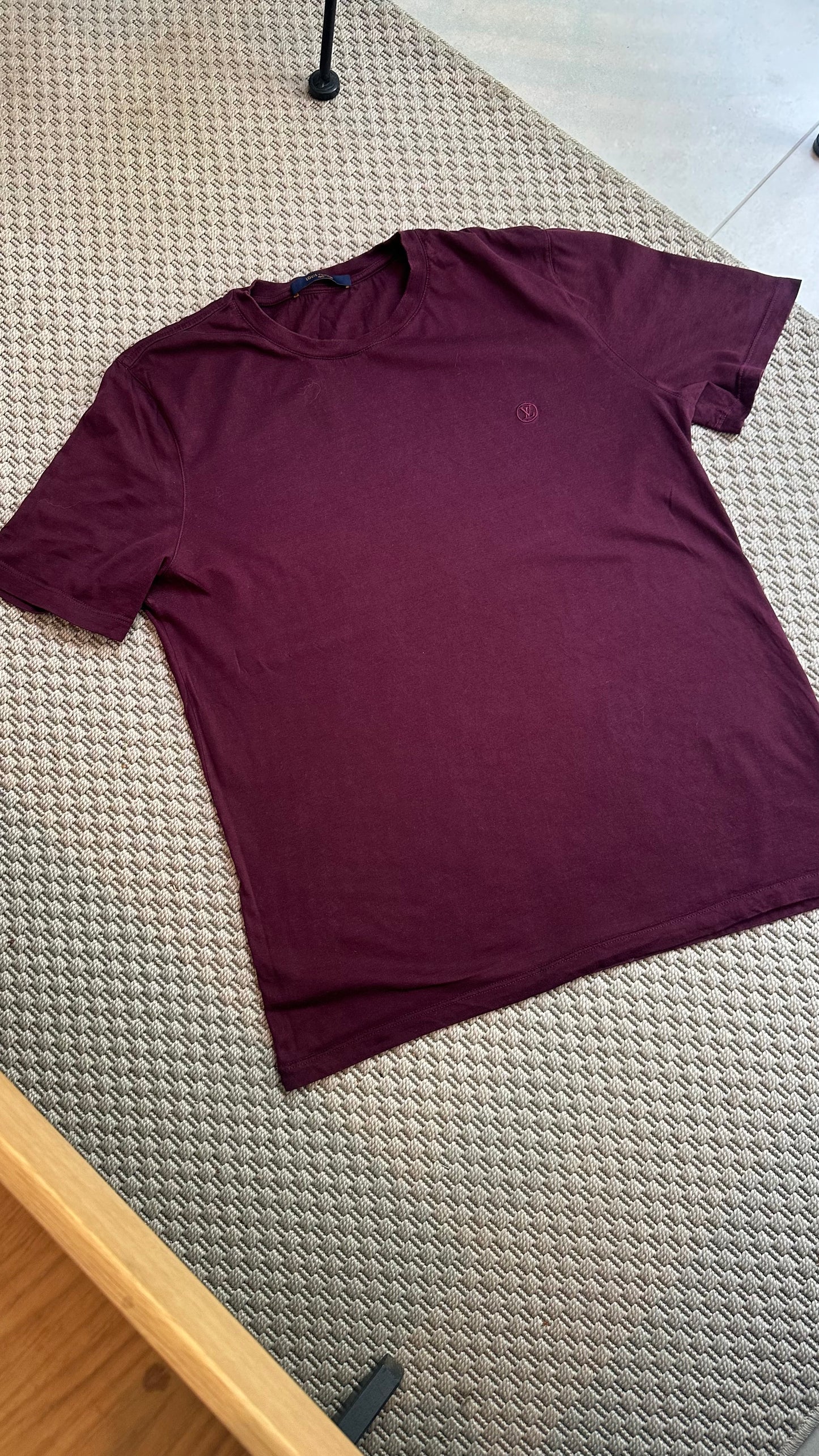 Louis Vuitton Burgundy Embossed LV Monogram T-Shirt, XXL