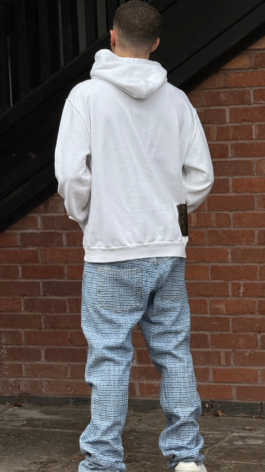 Louis Vuitton White Care Inside Out Hoodie - XXXXL
