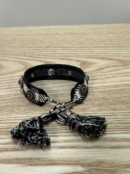 Dior Black White Checked Studs Bracelet - One Size