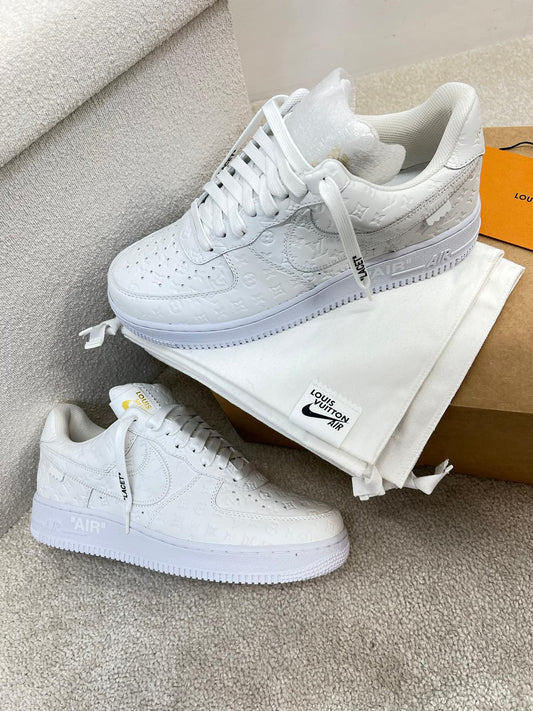 Louis Vuitton And Nike White "Air Force 1" By Virgil Abloh - Brand New In Box US 8/ UK 7.5
