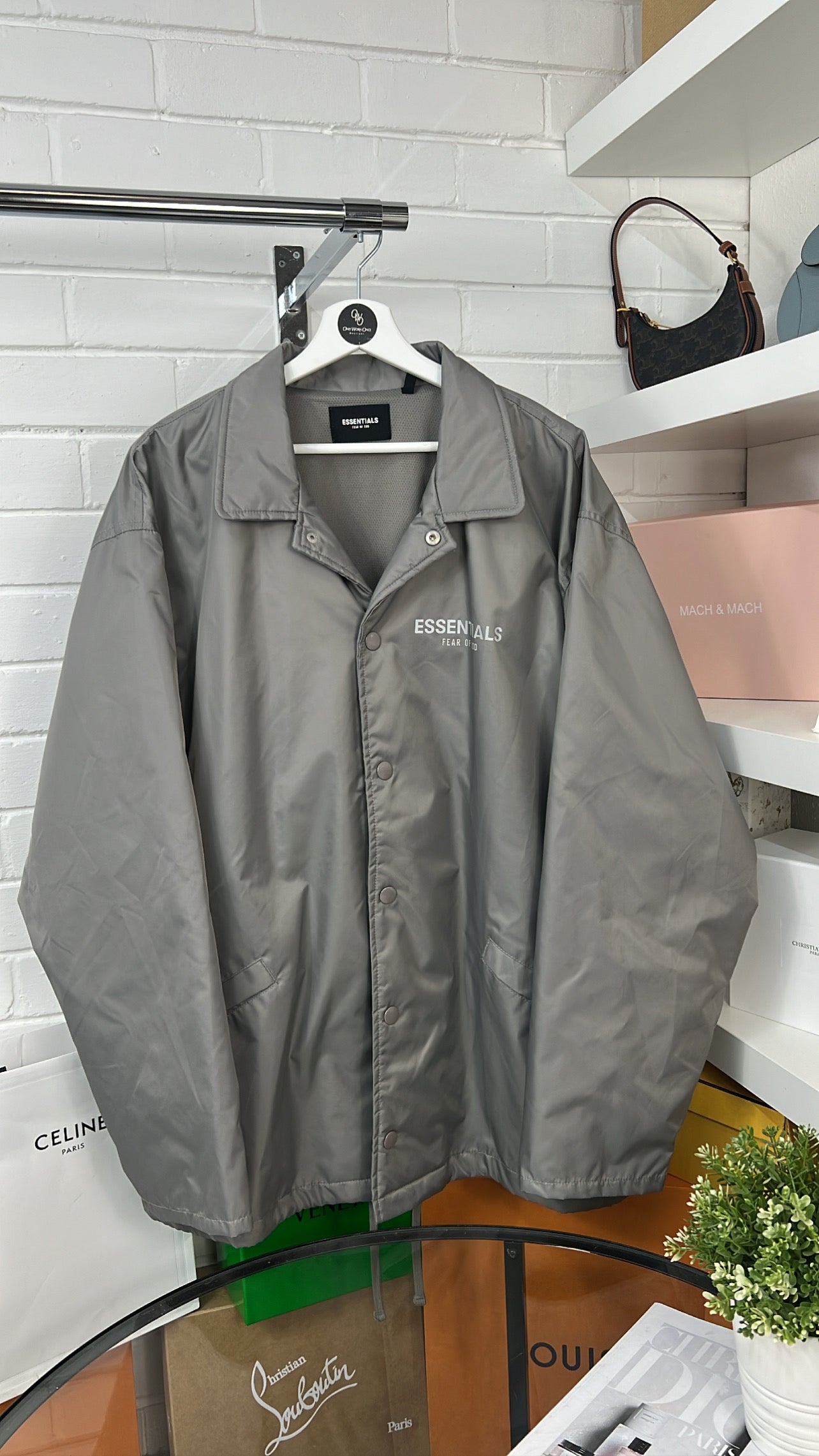 FOG Essentials Charcole Coaches Wind Jacket (Large In Tags)