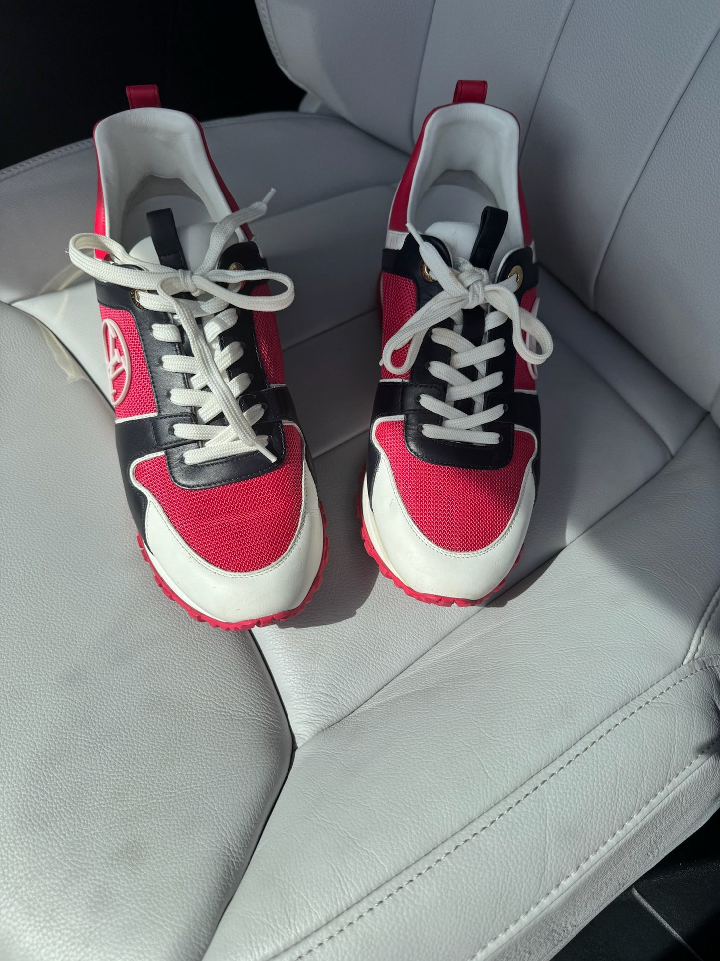 Louis Vuitton Run Away Pink White & Black Trainers - UK 3.5