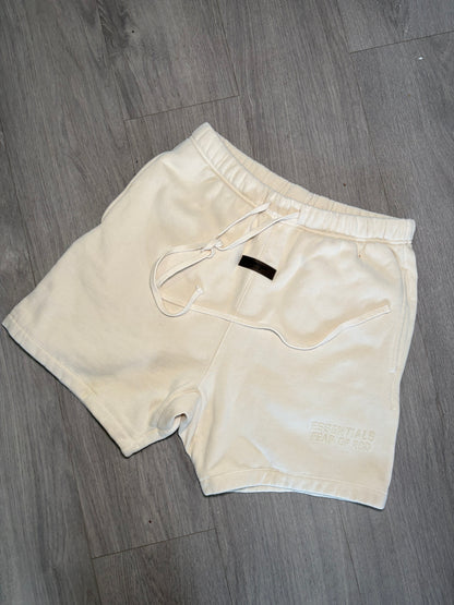 Essentials Cream Logo Tracksuit Shorts – Medium