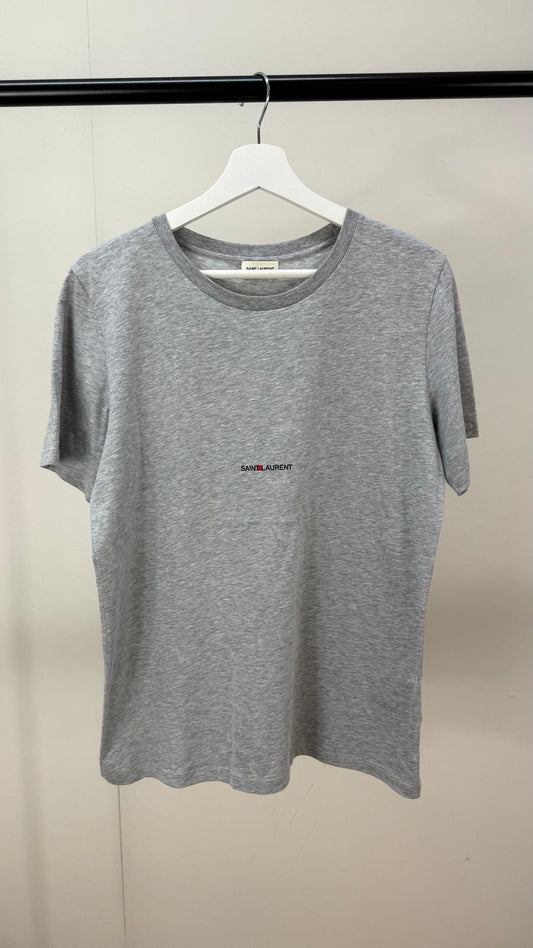 Saint Laurent Grey Logo T-Shirt - Small