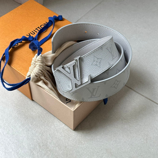 Louis Vuitton White LV Monogram Belt- 100CM , UK Pant 34 / Large