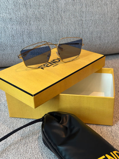 Fendi Blue Two Tone Pentagon Frame Sunglasses