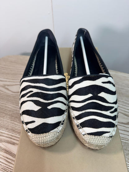 Burberry Zebra Print Brit Espadrille Hodgeson L Flat - UK 4