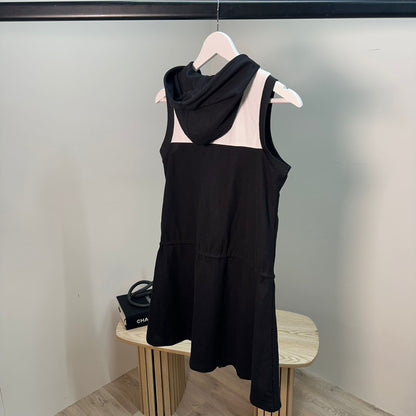 Kids DKNY Girls Black Hooded Logo Dress – Age 16